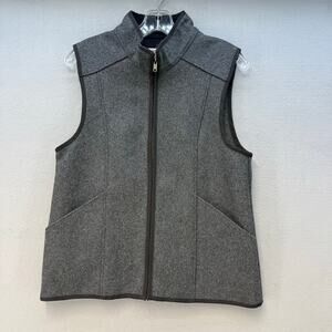 Stormy Kromer Vest Women's M Grey Black 80% Wool Winter Gear Warm Made In US EUC
